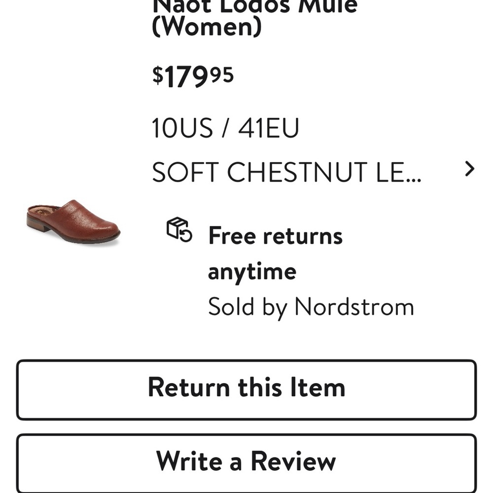 Naot Lodos  Mules in Smooth Brown Leather